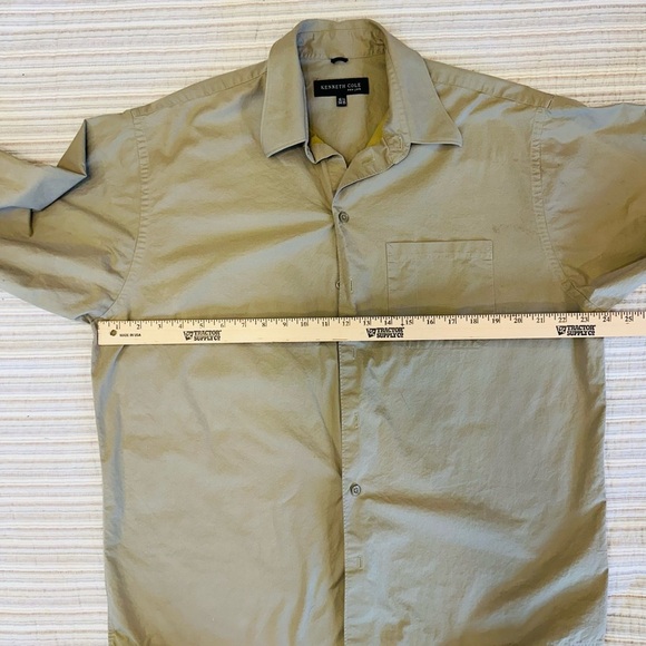 Kenneth Cole New Year Khaki Button Up, Size 16.5 (34-35) - Picture 3 of 8